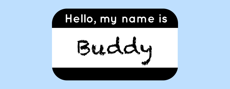 Hello my name is Buddy graphic