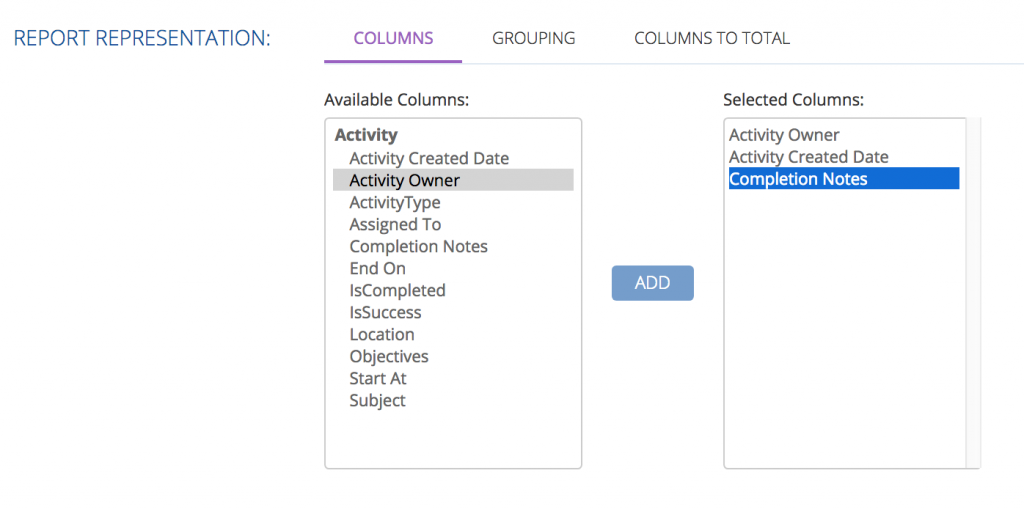 Report on activity completion notes in BuddyCRM